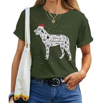 Merry Xmas Cao De Castro Laboreiro Dog Christmas Women T-shirt | Mazezy