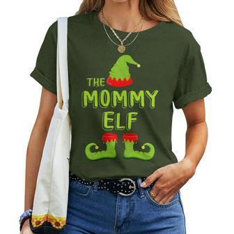 The Mommy Elf Matching Group Christmas Costume Women T-shirt - Seseable