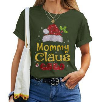 Mommys Clause Merry Christmas Winters Season Women T-shirt | Mazezy