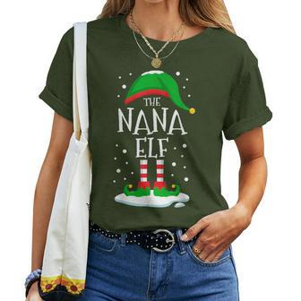 The Nana Elf Christmas Family Matching Xmas Grandma Women T-shirt - Thegiftio UK