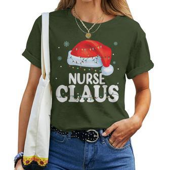 Nurse Santa Claus Christmas Matching Costume Women T-shirt - Monsterry