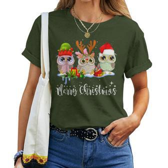 Owl Lover Christmas Owls Ugly Christmas Sweater Women T-shirt - Thegiftio UK