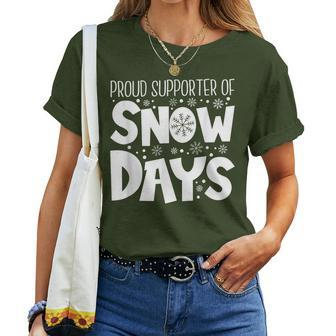 Proud Supporter Of Snow Days Teacher Christmas Women T-shirt - Thegiftio UK