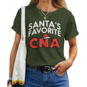 Santas Favorite Cna Medical Christmas Girl Nurse Pj Women T-shirt - Monsterry DE