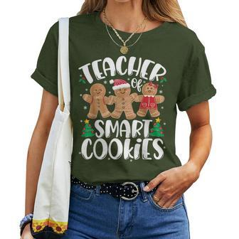 Teacher Of Smart Cookies Gingerbread Christmas Teachers Women T-shirt - Monsterry DE