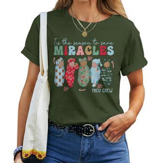 Tis The Season To Save Miracles Nicu Crew Nurse Christmas Women T-shirt - Monsterry AU