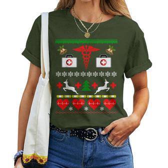 Ugly Christmas Nurse Doctor Medical Profession Women T-shirt - Thegiftio UK