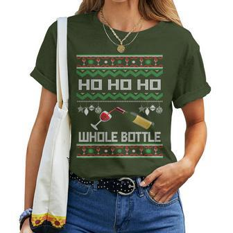 Wine Ugly Christmas Sweater Alcohol Xmas Sweater Women T-shirt | Mazezy