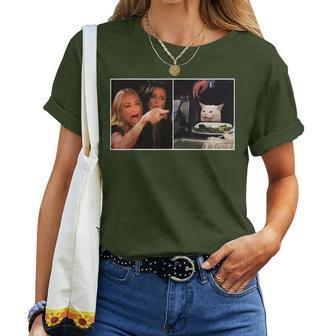 Woman Yelling At A Cat Meme Christmas Women T-shirt - Thegiftio UK