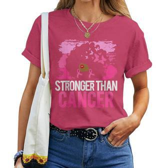 Black Queen Stronger Than Breast Cancer Pink Ribbon Women T-shirt - Thegiftio UK