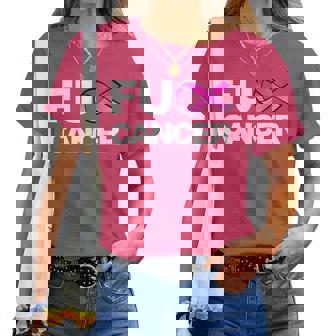 Fuck Cancer Breast Cancer Awareness Pink Ribbon Women T-shirt - Thegiftio