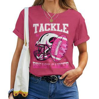 Tackle Breast Cancer Awareness 2023 Pink Ribbon Women T-shirt - Monsterry DE