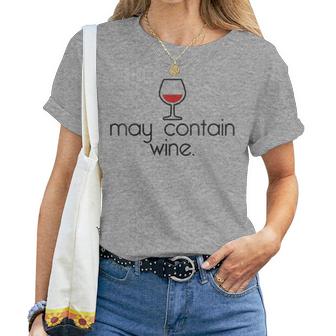 May Contain Wine Christmas Drinking Red Wines Meme Women T-shirt | Mazezy