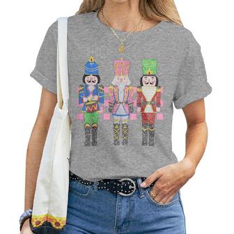 Vintage Pink Nutcracker Squad Ballet Pink Christmas Women T-shirt - Seseable