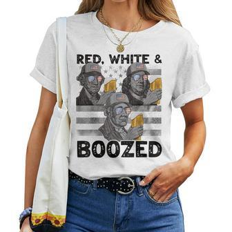 4Th Of July Usa Presidents Red White Boozed Beer Men Beer Women T-shirt | Mazezy