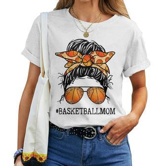 Bleached Basketball Mom Messy Bun Player Mom Mothers Day Women T-shirt Casual Daily Crewneck Short Sleeve Graphic Basic Unisex Tee