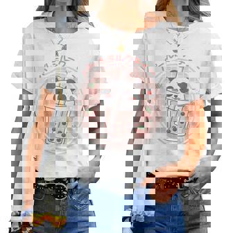 Boba Tea Bubble Milk Cute Panda Kawaii Anime Japanese Women T-shirt | Mazezy