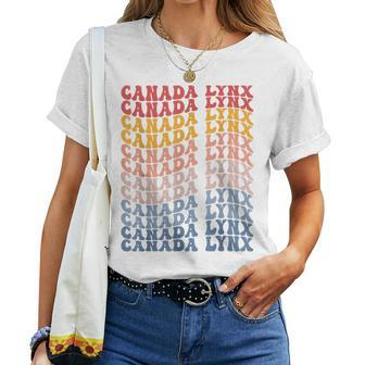 Canada Lynx Groovy Retro Women T-shirt | Mazezy