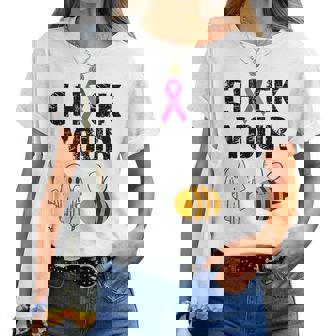 Check Your Boo Bees Breast Cancer Halloween Women T-shirt | Mazezy