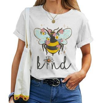 Cool Bee Kind Flower Bumble Bee Girls Women T-shirt | Mazezy UK