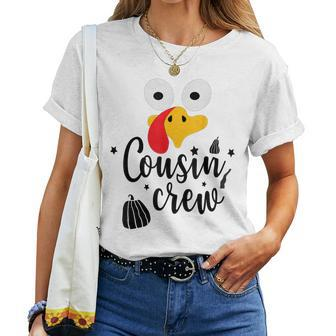 Cousin Crew Thanksgiving Family Matching Turkey Day Fall Women T-shirt - Seseable