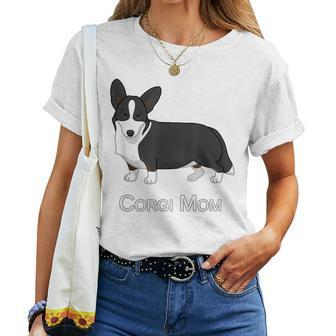 Cute Black Cardigan Welsh Corgi Mom Dog Lover Women T-shirt | Mazezy