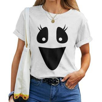 Cute Ghost Female Face For Girls Lazy Diy Halloween Costume Women T-shirt - Seseable