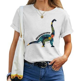 Cute Grandmasaurus Dinosaur Floral Gigi Women T-shirt | Mazezy