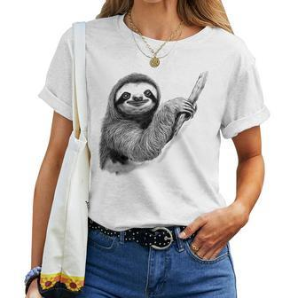 Cute Sloth Slotherine Costume Graphic Fighting Women T-shirt | Mazezy