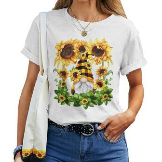 Cute Sunflower Gnome For Funny Gardener And Cute Mom Summer Women T-shirt Casual Daily Crewneck Short Sleeve Graphic Basic Unisex Tee