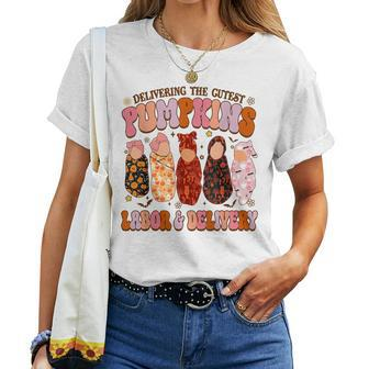 Delivering The Cutest Pumpkins Labor & Delivery Nurse Fall Women T-shirt - Monsterry UK