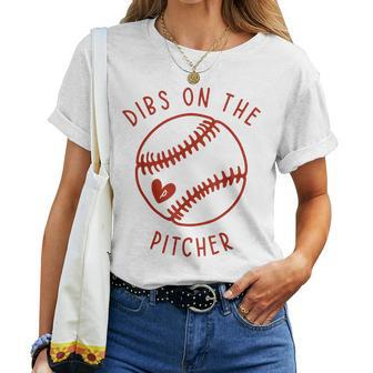 Dibs On The Pitcher Baseball Wife Husband Love For Husband Women T-shirt | Mazezy