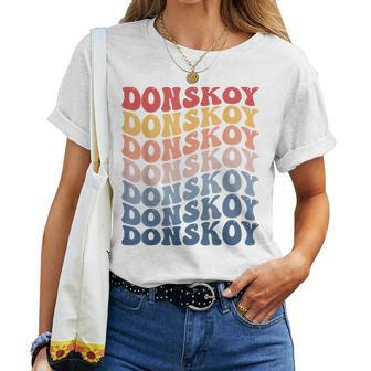 Donskoy Groovy Retro Cat Women T-shirt | Mazezy