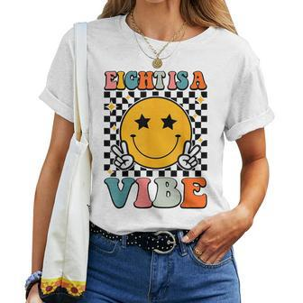Eight Is A Vibe 8Th Birthday Groovy Boys Girls 8 Years Old Women T-shirt - Monsterry CA