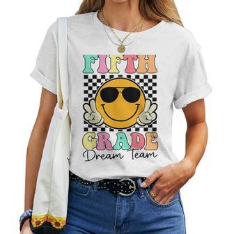 Fifth Grade Dream Team 5Th Grade Retro 1St Day Of School Women T-shirt - Seseable