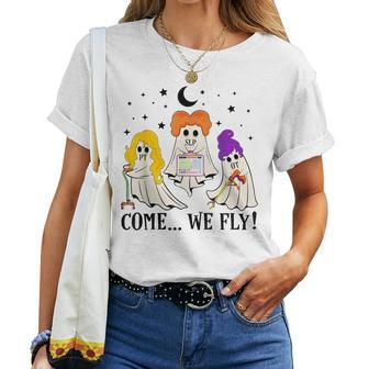 Come We Fly Pt Slp Ot Nurse Ghost Nursing Halloween Women T-shirt - Seseable