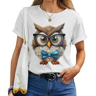 Grandma Owl Teacher Graphic For Bird Watchers Women T-shirt | Mazezy