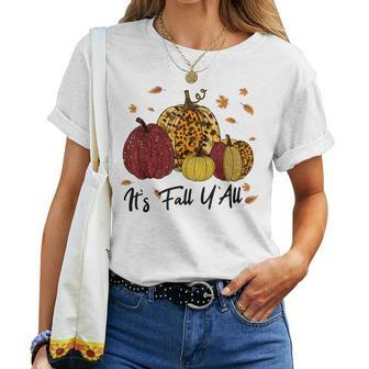 Its Fall Yall Pumpkin For Women Halloween Halloween Women T-shirt | Mazezy