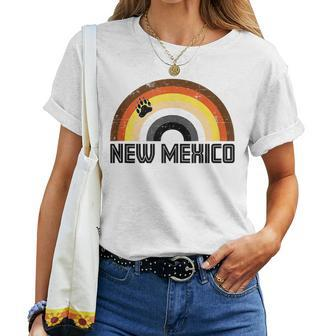 Gay Bear New Mexico Rainbow Pride Vintage Distressed Women T-shirt | Mazezy