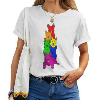 Gay Pride Australian Cattle Dog Lover Lgbt Rainbow Women T-shirt Crewneck | Mazezy