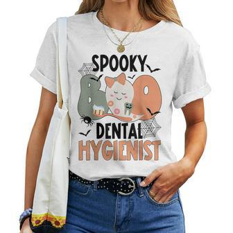 Groovy Halloween Spooky Dental Hygiene Dentist Hygienist Women T-shirt - Monsterry AU