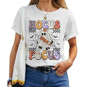 Groovy Hocus Focus Teacher Halloween Costume Women T-shirt - Seseable