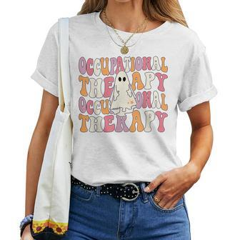 Groovy Occupational Therapy Therapist Halloween Ota Spooky Women T-shirt - Monsterry
