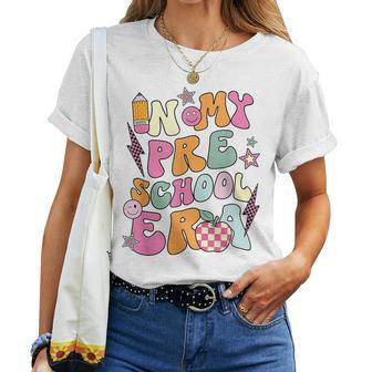 Groovy In My Preschool Era Teacher Back To School Women Women T-shirt - Seseable