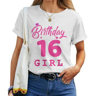 Happy Birthday Girls 16Th Party 16 Years Old Bday Women T-shirt | Mazezy