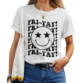 Happy Fri-Yay Black Smile Friday Lovers Fun Teacher Nurse Women T-shirt - Seseable