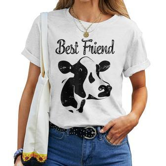 Holstein Cow Is Best Friend Farmer Girl Women T-shirt | Mazezy