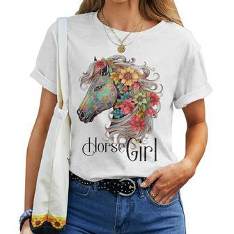 Horse Girl - Just A Girl Who Loves Horses Horseback Riding Women T-shirt | Mazezy