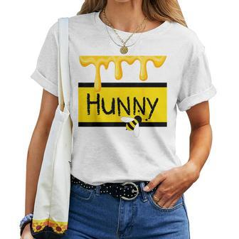 Hunny Honey Jar Simulating With Dripping Honey And A Bee Women T-shirt | Mazezy