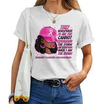 I'm The Storm Black Breast Cancer Survivor Pink Ribbon Women T-shirt | Mazezy